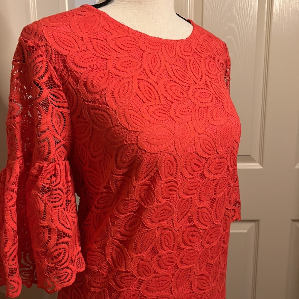Gorgeous variation pink nwt Ann Taylor dress knee length lace detail